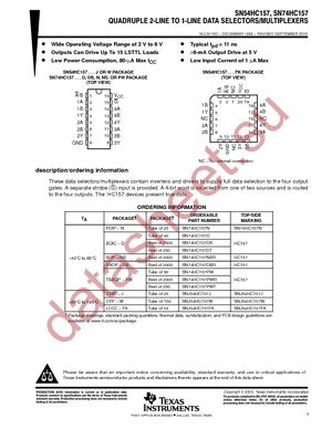 SN74HC157DR datasheet  